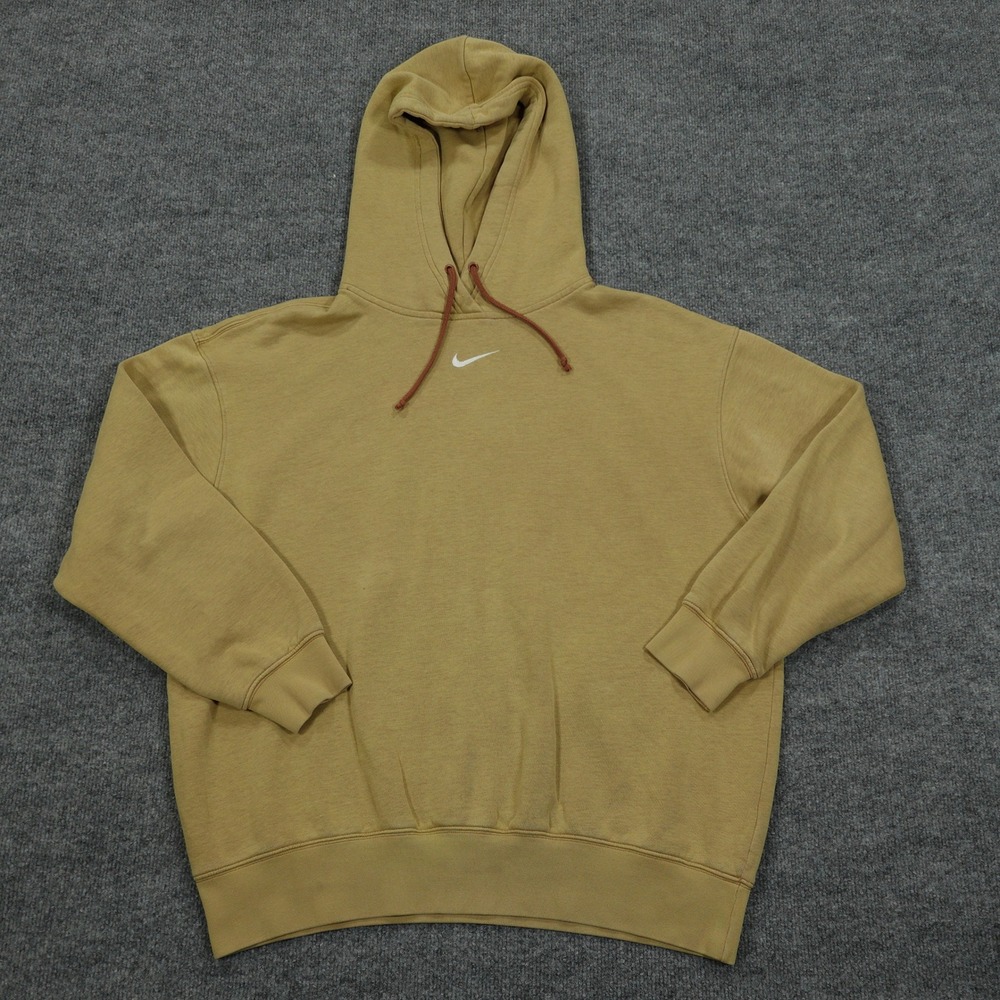 Nike Hoodie Mens Small Gold Center Swoosh Oversized Pullover DJ7668-215